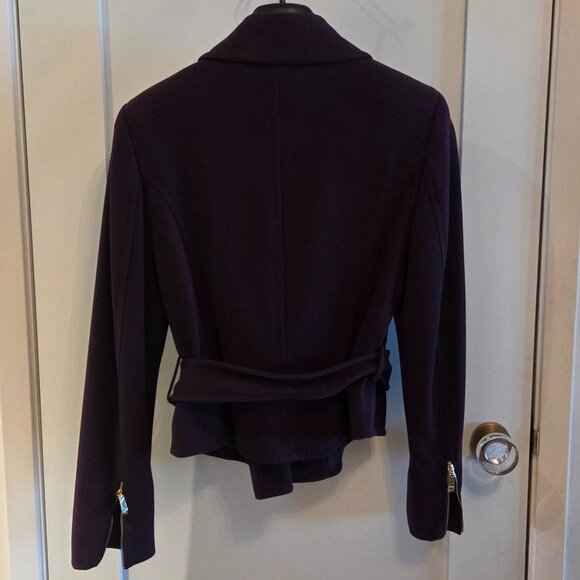 WORTH NEW YORK - Burgundy zippered belted blazer - Size 10 - Picture 4 of 8